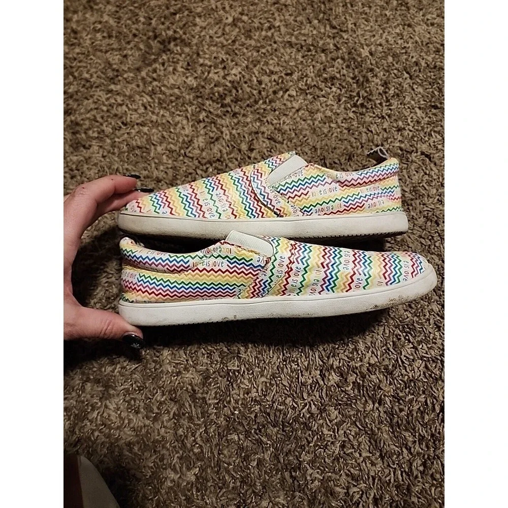 Monkey Feet Womens 7.5 shoes. Love Is Love. Rainbow‎